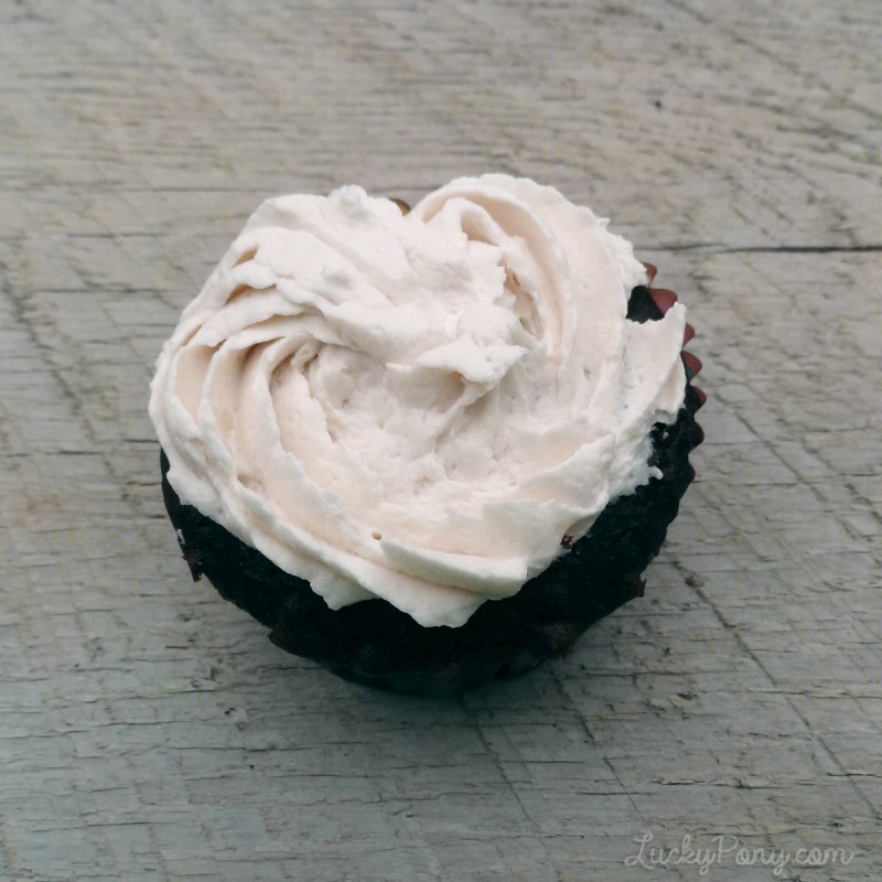 plain iced chocoalte cupcake