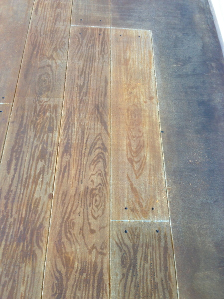 faux wood floor - painted concrete