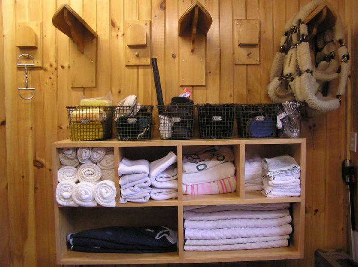 sesonal storage for shipping supplies in tack room