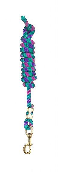 9ft Horse Lead - Poly Rope - Purple, Raspberry, Teal