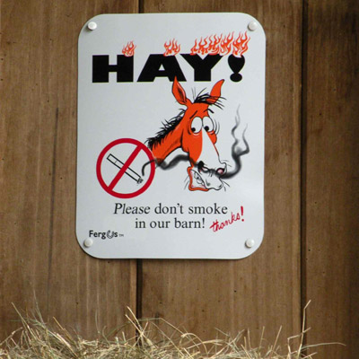 "HAY - No Smoking" Barn Sign