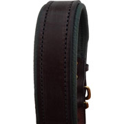 Luxury Padded Leather Halter - Brown with Hunter Green Padding