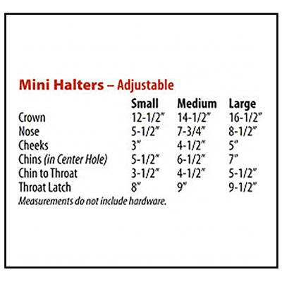 Horse Halter Size Chart