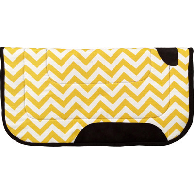 Yellow and White Chevron Western Saddle Pad