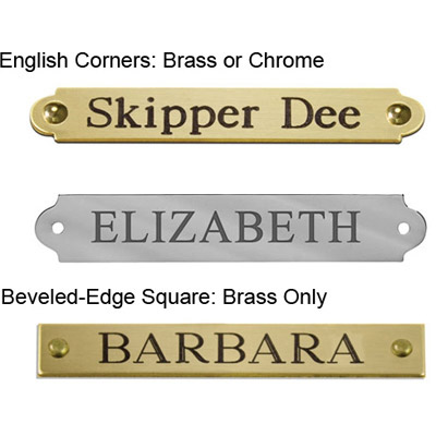 Stamped Brass Nameplate