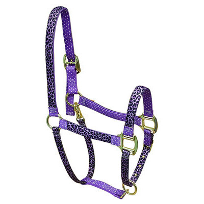 Full Size New Purple Horse Halter Neoprene Lined with Wave Design