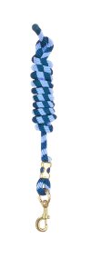 9ft Horse Lead - Poly Rope - Navy & Sky Blue