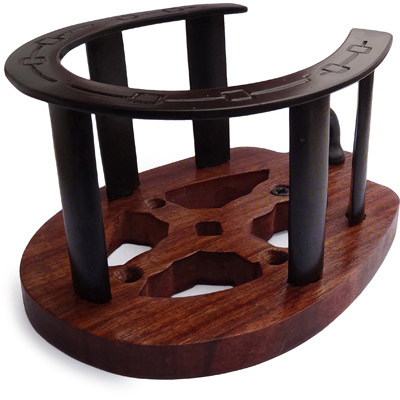 Black - Wood Base Horse Shoe Bridle Bracket 