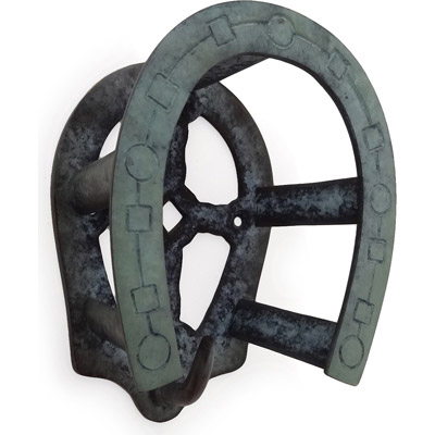 Horseshoe Shaped Bridle Rack - Green Patina