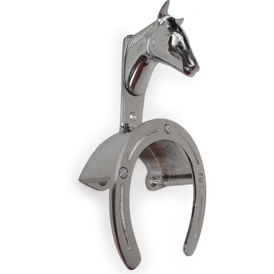 Horse Head Bridle Bracket - Polished Chrome