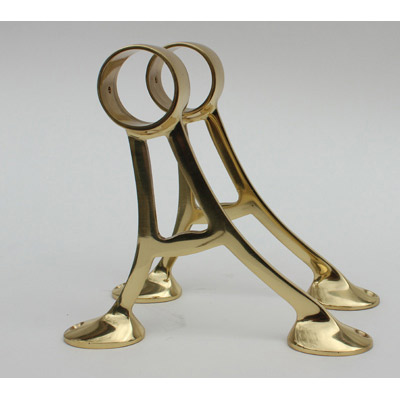 Blanket Bar Brackets - Brass - Set of 2