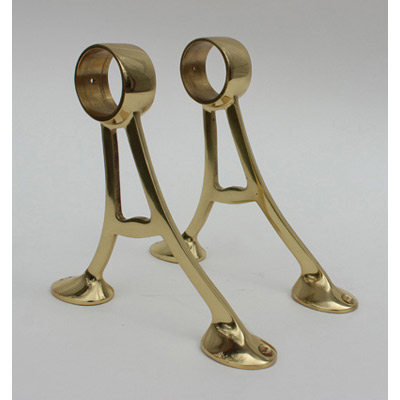 Blanket Bar Brackets - Brass - Set of 2