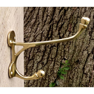  Vintage Style Polished Brass Harness Hook 