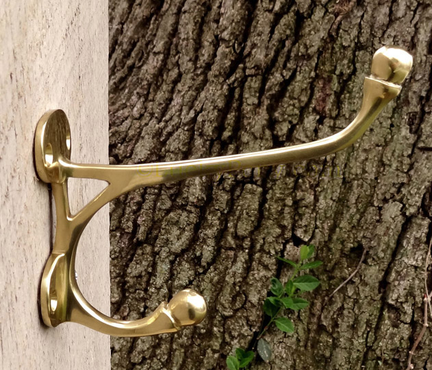 Large Brass Harness Hook - Vintage Style Tack & Barn Hardware