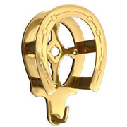 Horse Shoe Shaped Bridle Rack - Polished Brass -  XL