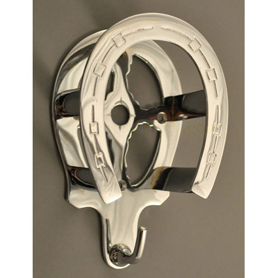 Horse Shoe Shaped Bridle Rack -  Polished Chrome - XL