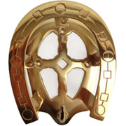 Horseshoe Shaped Bridle Rack - Polished Brass