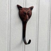 Fox Head Hook - Brass, Chrome, or Patina