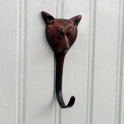 Fox Head Hook - Brass, Chrome, or Patina