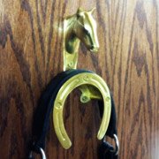 Horse Head Bridle Bracket - Polished Brass