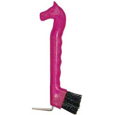 Horse Head  Hoof Pick with Brush – Pink