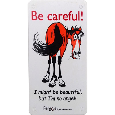"Be Careful"  Stall-Front Warning Barn Sign