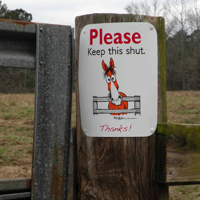 "Please Keep Shut"  All-Weather Barn Sign