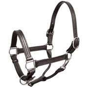 Black with Silver Hardware Leather Show Halter