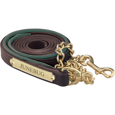 Luxury Padded Leather Horse Lead - Custom Engraved Plate