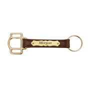 Custom Engraved Personalized Equestrian Keychain- Halter Cheek with Plate