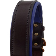 Luxury Padded Leather Halter - Brown with Blue Padding