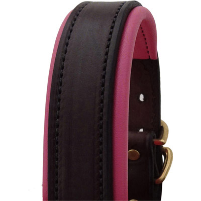 Luxury Padded Leather Halter - Brown with Pink Padding