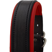 Luxury Padded Leather Halter - Black with Barn Red Padding