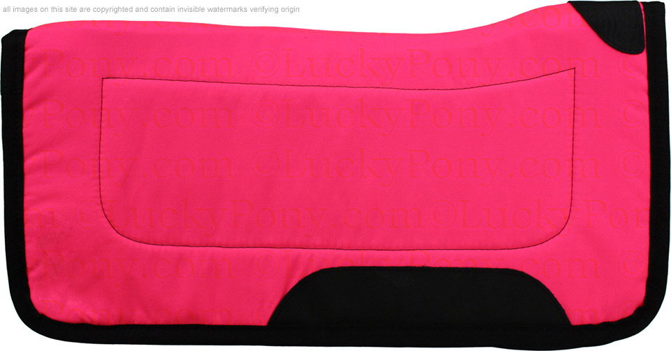 Pink Studded Grey Contour Felt Western Saddle Pad