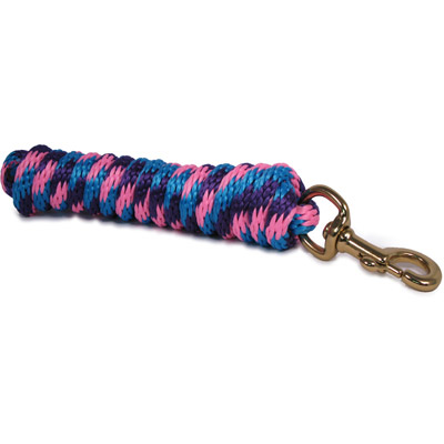 9ft Horse Lead - Poly Rope - Turquoise, Pink, and Purple