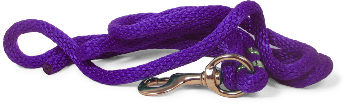 Sheldon Pony Club Colours Cotton Lead Rope Gold Purple Blue Trigger Clip 2m New 
