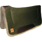 Contoured Rugged Ride Western Saddle Pad- 100% Lambswool- Waxed Cotton Top 