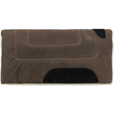 100% Lambswool Western Saddle Pad - Waxed Cotton Top - Straight Spine