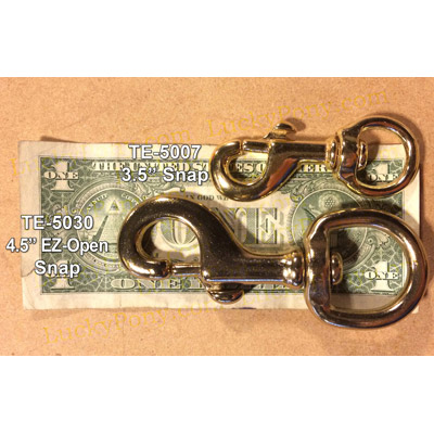 Replacement Lead Rope Bolt Snap - 3.5" long with round Eye
