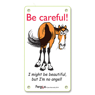 "Be Careful"  Stall-Front Warning Barn Sign