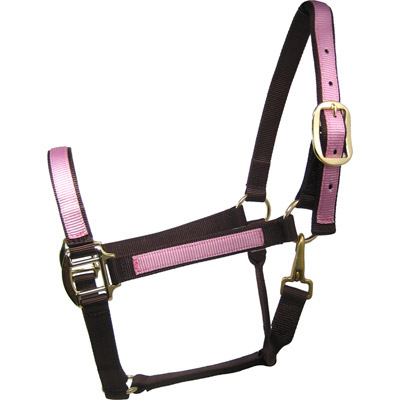 Chocolate & Pink Nylon Overlay Halter 