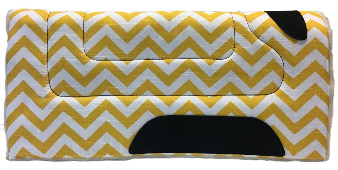 Yellow and White Chevron Western Saddle Pad