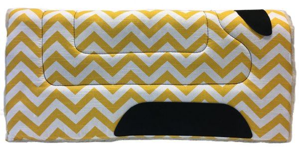 Yellow and White Chevron Western Saddle Pad