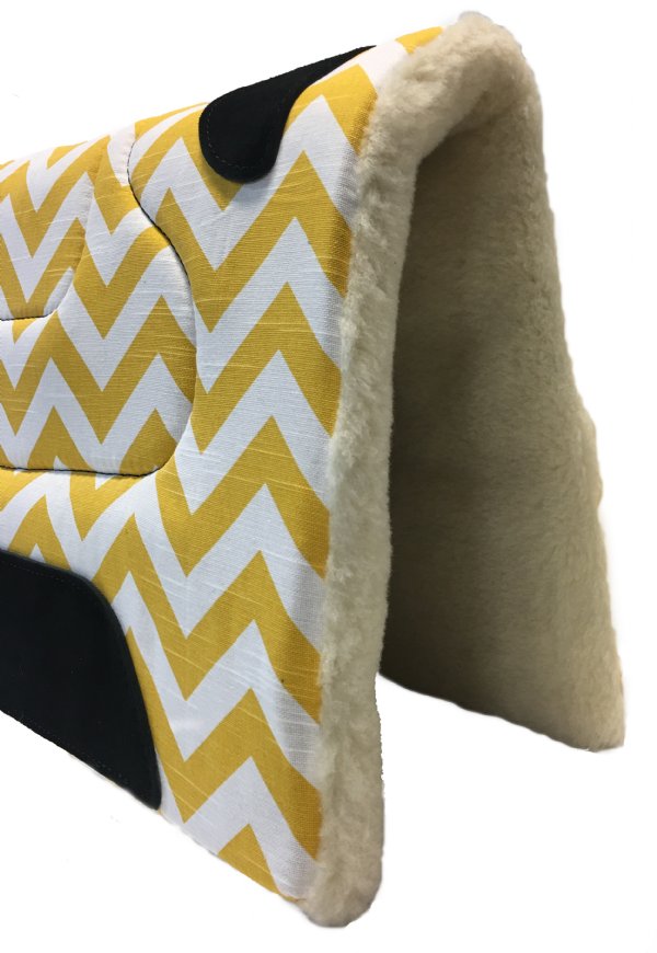 Yellow and White Chevron Western Saddle Pad