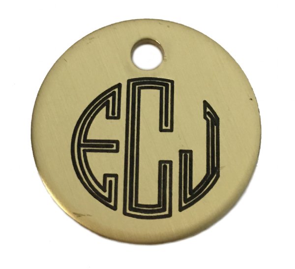 Custom Engraved Monogram Saddle or Bridle Tag- Brass or Nickel