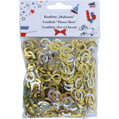 Horse Shoe Confetti - Metallic Gold and Silver