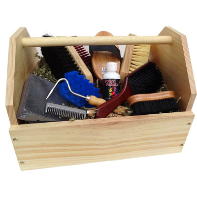 Luxury Horse Grooming Kit - 12 piece with Wood Tote