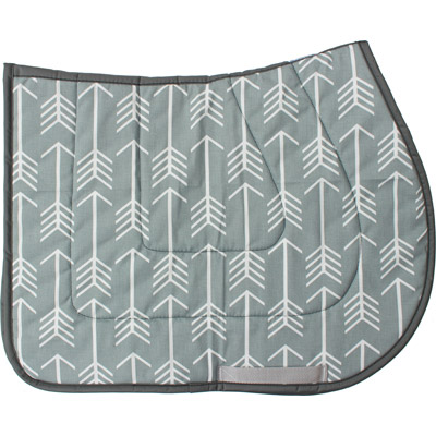 Grey and White Arrows Saddle Pad - USA MADE