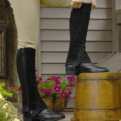 Plus Size Suede Zip-Up Half Chaps