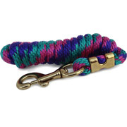 9ft Horse Lead - Poly Rope - Purple, Raspberry, Teal